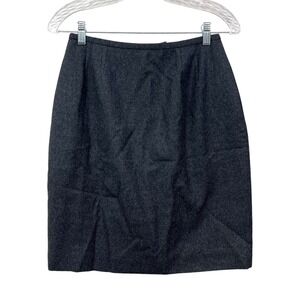 Liz Claiborne Collection Women Wool Pencil Skirt Vented Lined Pockets Gray Sz 6*